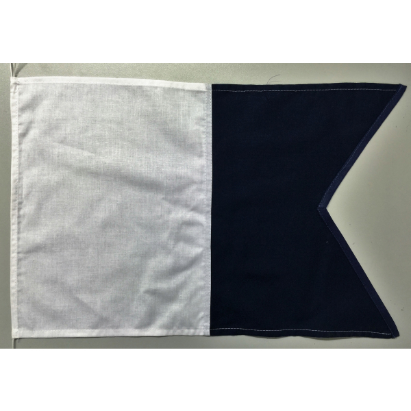 Fahne für Taucher Alpha Flagge blau - weiß 30x45cm