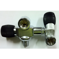 Double valve right compressed air 230 bar bottle neck...