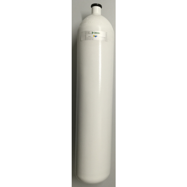 Stahlflasche / Tauchflasche 7 Liter 300 bar 140mm M25x2 ohne Ventil weiß