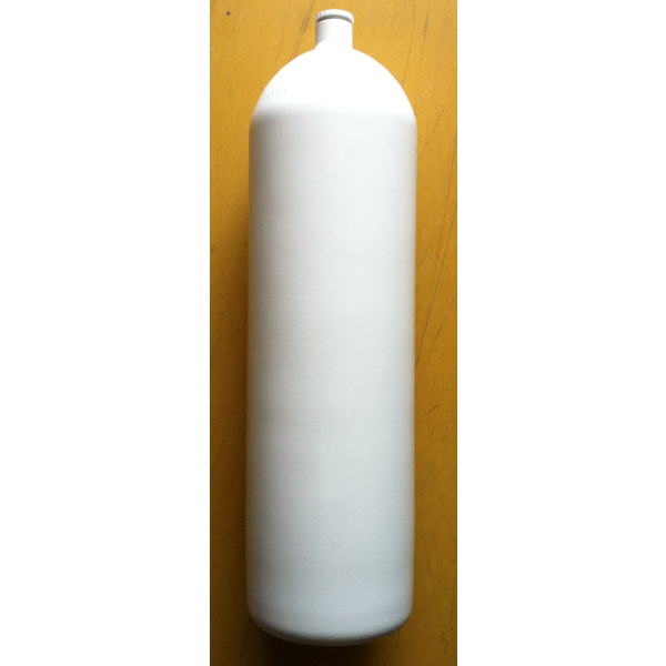 Stahlflasche / Tauchflasche 12 Liter 230 bar 178mm M25x2 ohne Ventil weiß